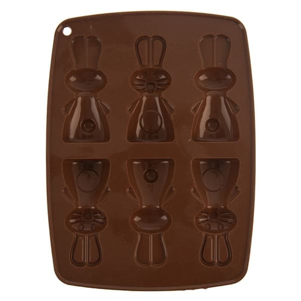 Brun silikoneform til kaninkage og praline