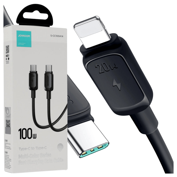 Kabel Joyroom Multi-Color Series A14 USB-C / Lightning 20W 1,2 m - sort