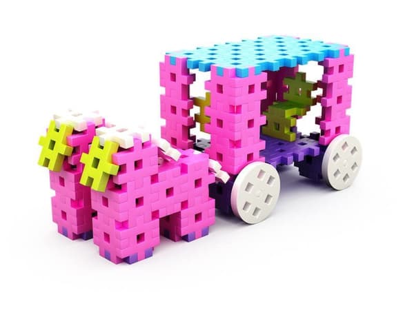 Meli Constructor Pink -matkalaatikkopalikat 250 kpl.