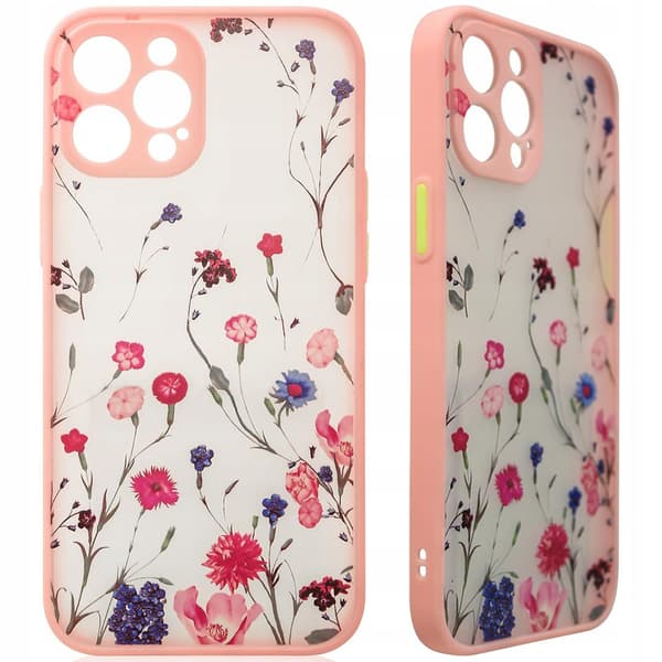 Design Case iPhone 12 Pro Max cover med lyserøde blomster