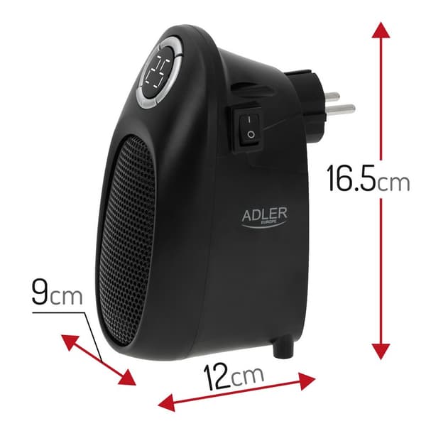 SORT STIKKONTAKTVARMEVENTILATOR AD 7726 - DE-AD7726