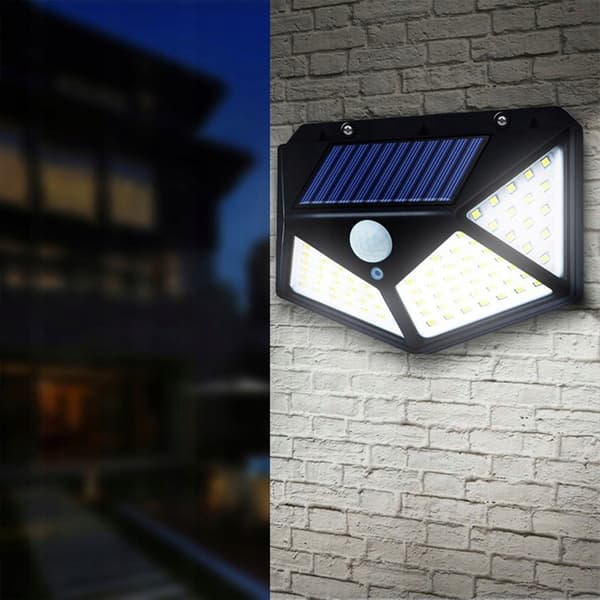 LED solcellevæglampe med bevægelsessensor 100 LED