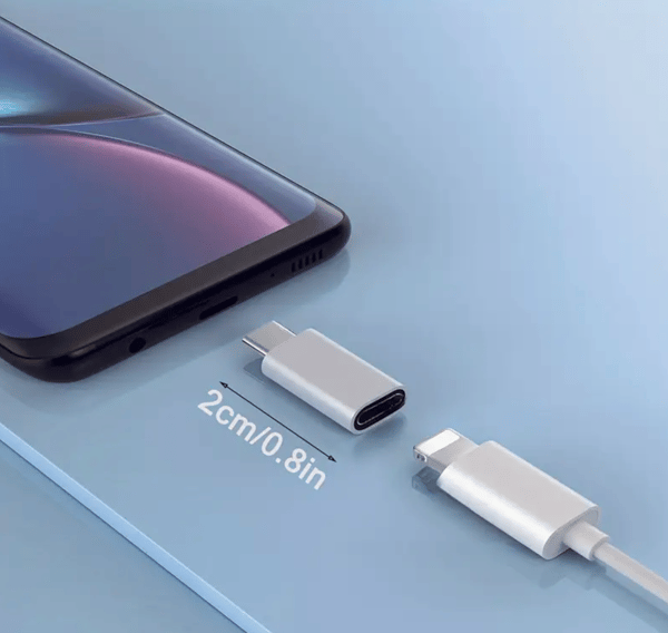 QICKTech Lightning-hona till USB-C-hane-adapter för laddning och dataöverföring