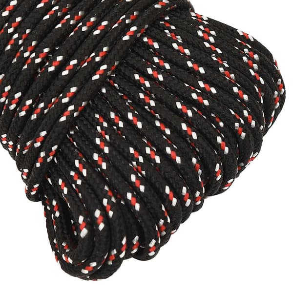 vidaXL sejltov, sort, 3 mm, 500 m, polypropylen