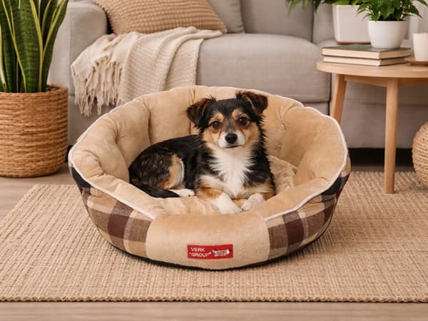 Hundbur rund medium brun (20)