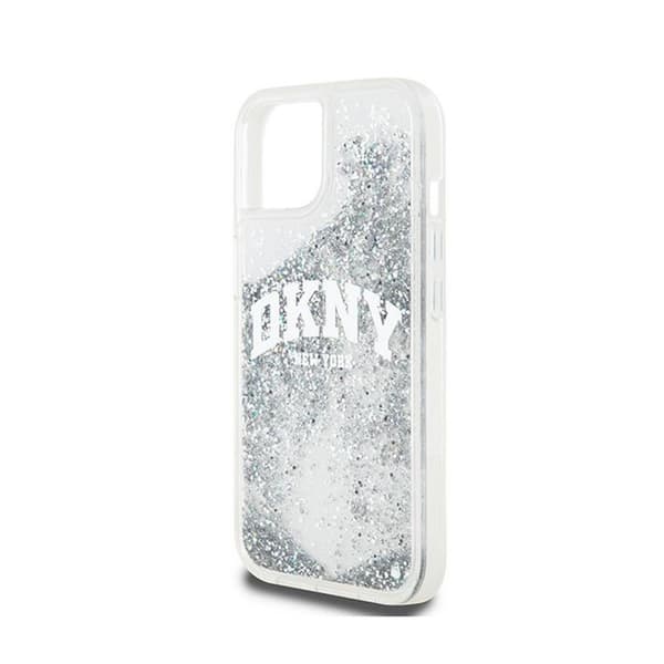 DKNY Liquid Glitter Big Logo - iPhone 15 / 14 / 13 Skal (Vit)
