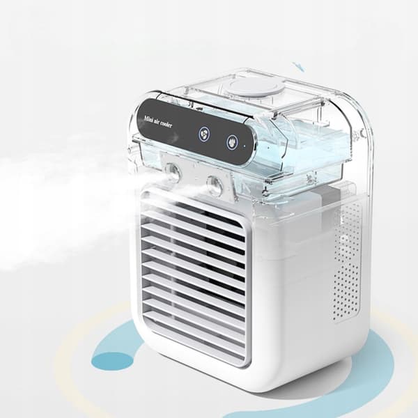 Mini Aircondition Bordventilator Stille Vandbaseret 500ml LED