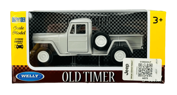 WELLY OLD TIMER 1947 JEEP WILLYS PICKUP GRÅ 1:34 43822