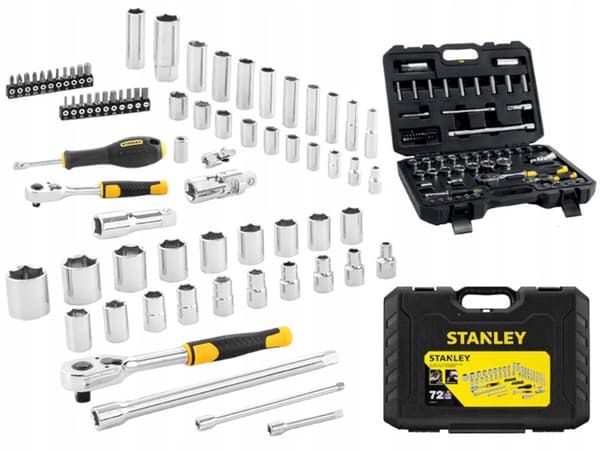 STANLEY NYCKELSET 72 delar 1/4"-1/2"