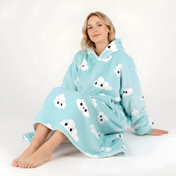Meget blød Lazy Morgenkåbe Tæppe Sweatshirt Blå Sky 100 cm