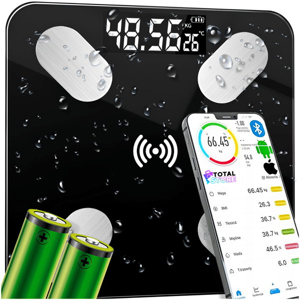Elektronisk analytisk badrumsvåg med Bluetooth, noggrann och smart, 25W1