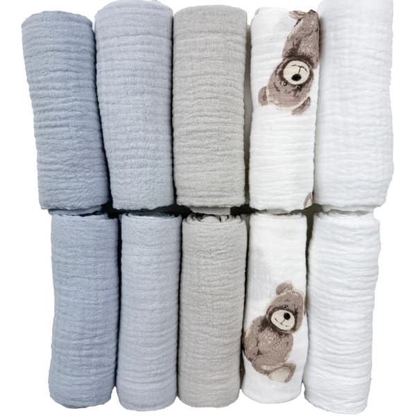 Plumeri Muslinblöjor Set med 10 färger 30x30 cm