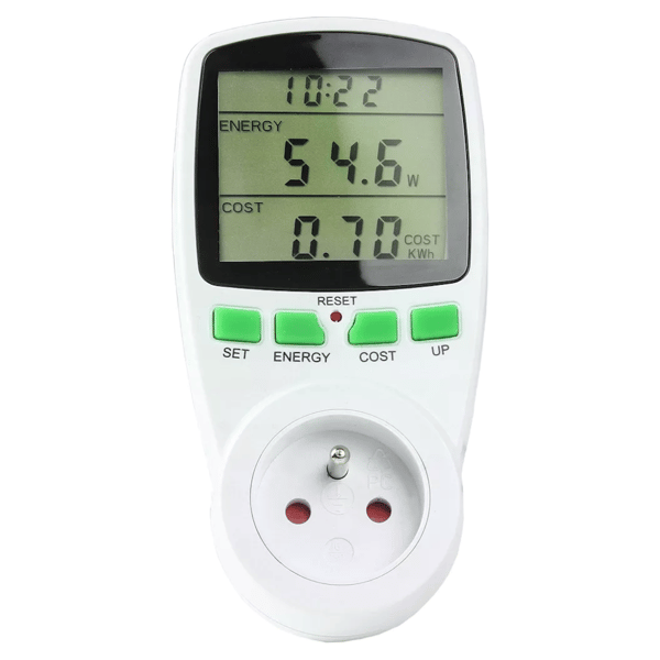 Wattmeter LCD-skærm Forbrugsmåler Elenergimåler Strøm