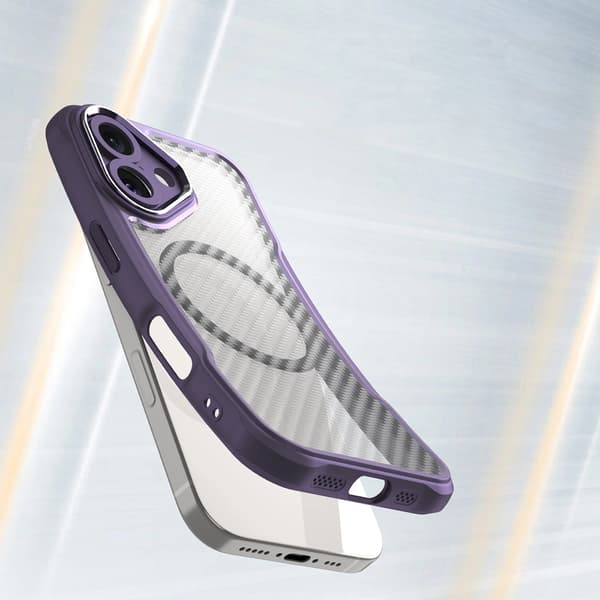 Leading Series MagSafe silikonskal till iPhone 16 Plus – Lila