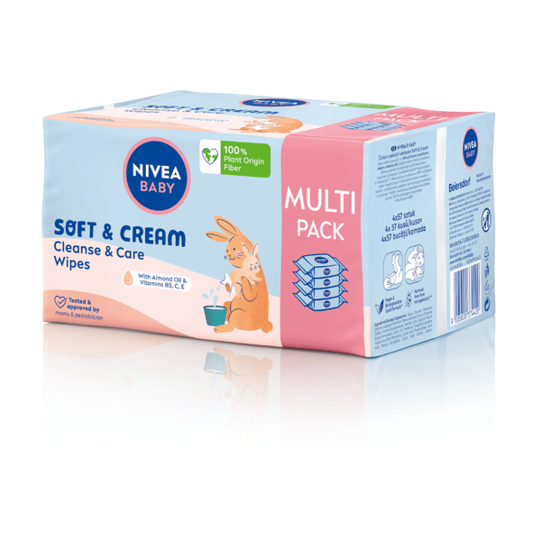 NIVEA BABY Servietter Soft og Cream 4x 57stk