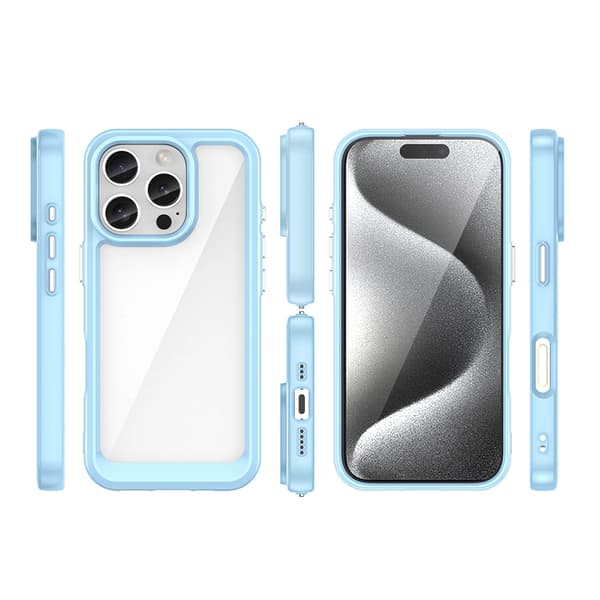Outer Space-cover med gelramme til iPhone 16 Pro Max - Blå
