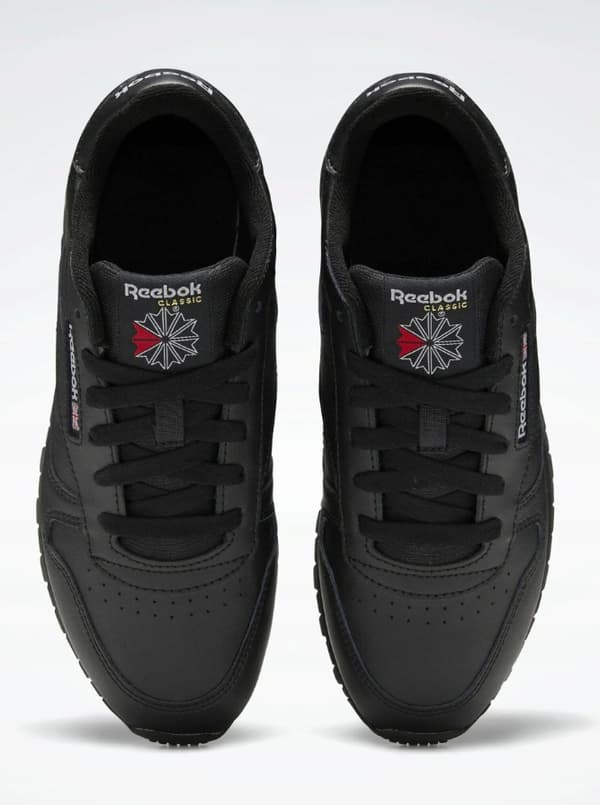 Reebok sorte ungdomslædersko logo 36.5 3J6G3* BAGGRUNDE
