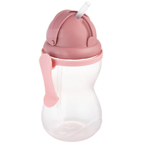 Canpol flaska med vikbart silikonrör 370 ml rosa