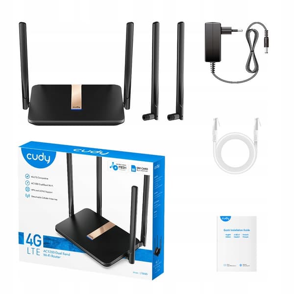 CUDY LT500D desktop router sort, 4x LAN, Wi-Fi 5, 4G