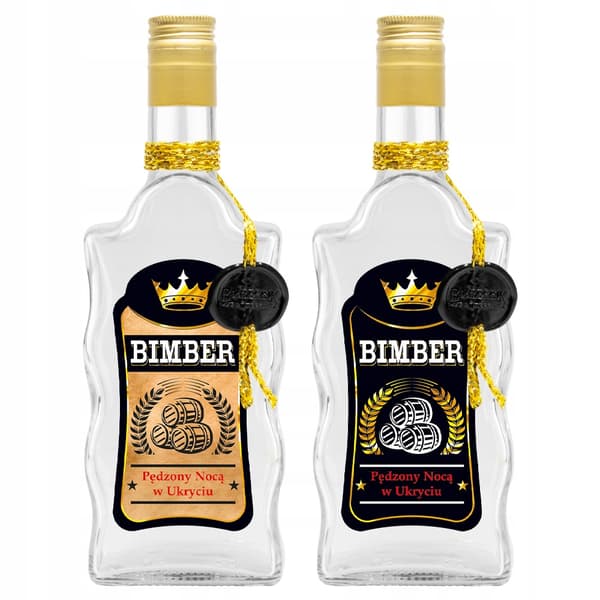 Dekorerad vågflaska 500ml för hembränt Premiumglasflaskor för vodka