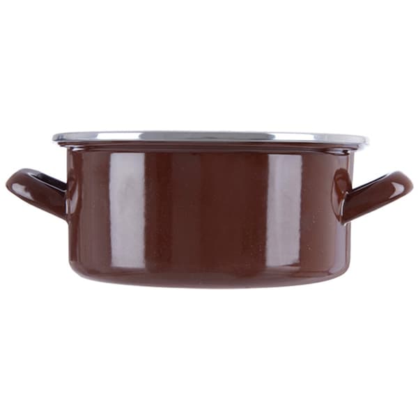 Emaljeret gryde brun 18,5 cm, 1,6 l