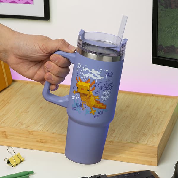 Termisk resmugg med sugrör Axolotl - Minecraft