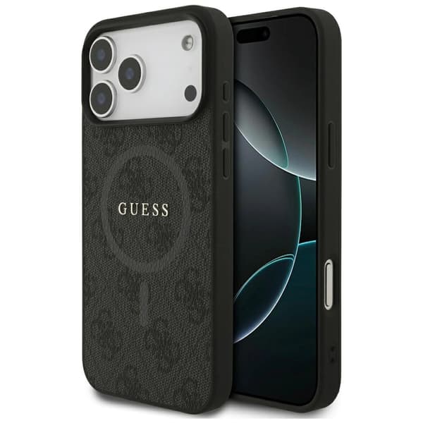 Guess 4G Ring Classic Logo MagSafe-etui til iPhone 17 Pro Max – sort