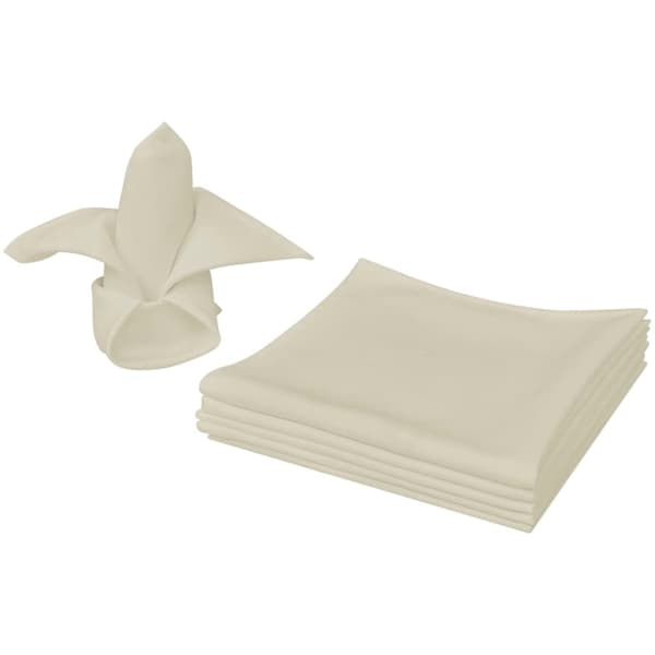 vidaXL Servietter 100 stk. cremefarvede 50x50 cm