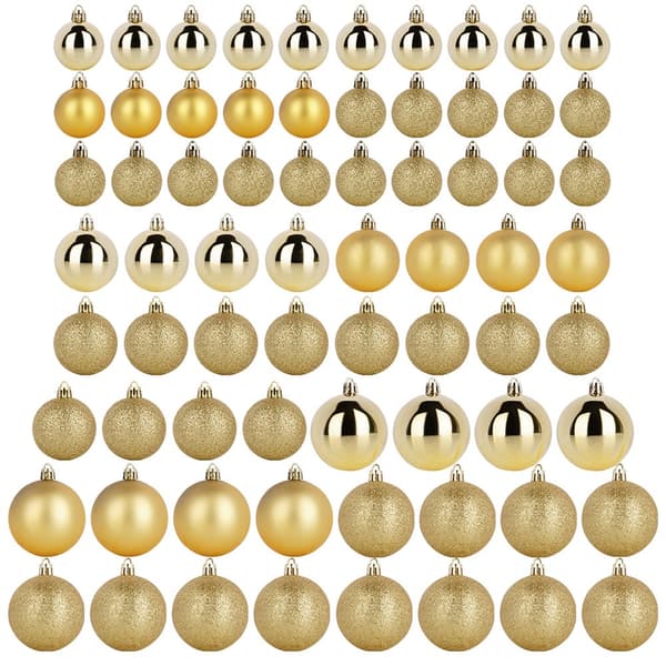 Obrytbara guldjulgranbollar i låda 4 / 5 / 6 cm 70 st