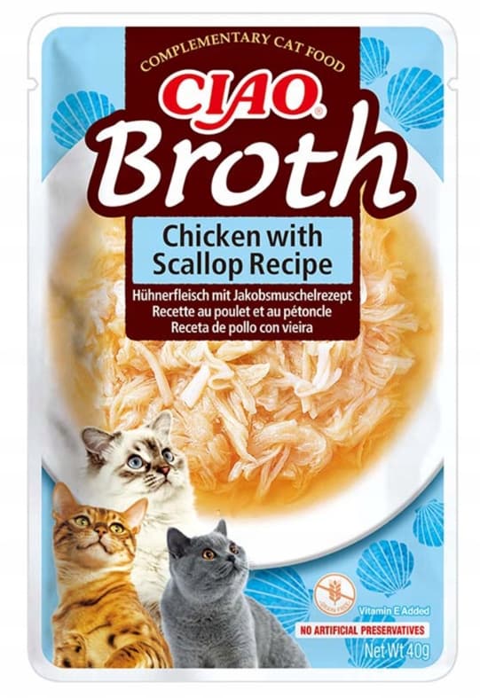 INABA CIAO våtfoder för katter med kycklingbuljong 24x40g