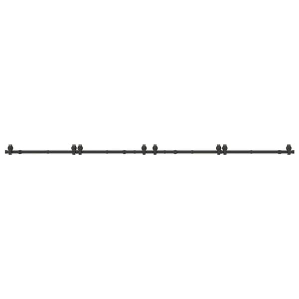 vidaXL Skjutdörrsinstallationssystem, 366 cm, Stål, Svart
