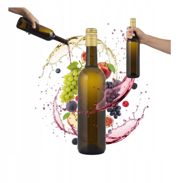 5x Vinoljeflaskor 750ml med skruvkork Glasflaska för vin 5 st.