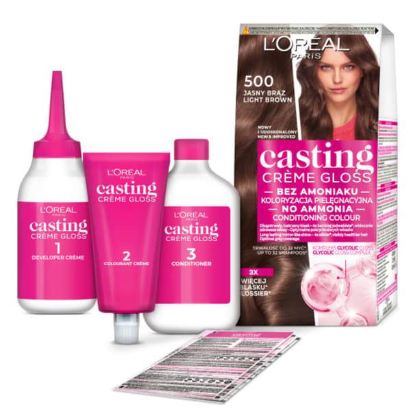 L'Oréal Casting Crème Gloss hårtoning utan ammoniak 500 ljus brun