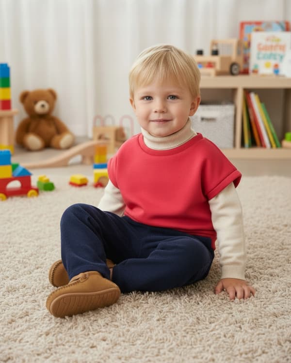 Barn poncho 104 vest kappe varmere bomuld med korallfleece