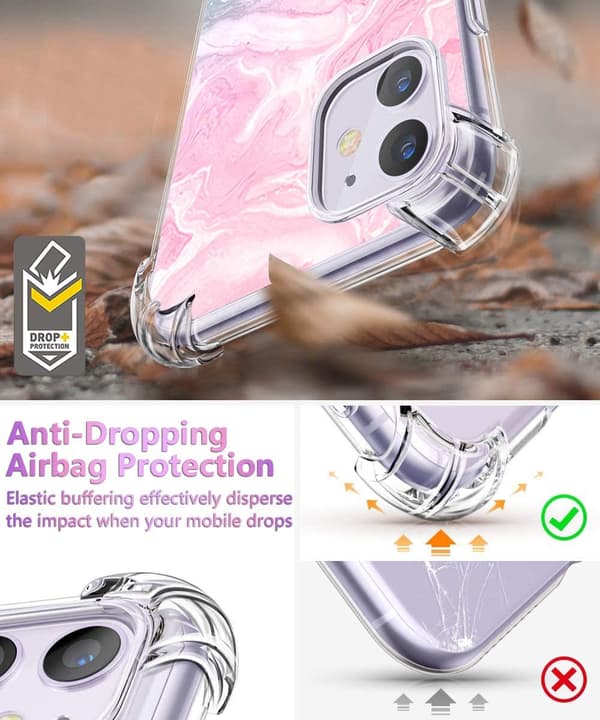 SILIKONSKAL TILL APPLE IPHONE 11 ROSA BLÅ GLAMOUR A2111