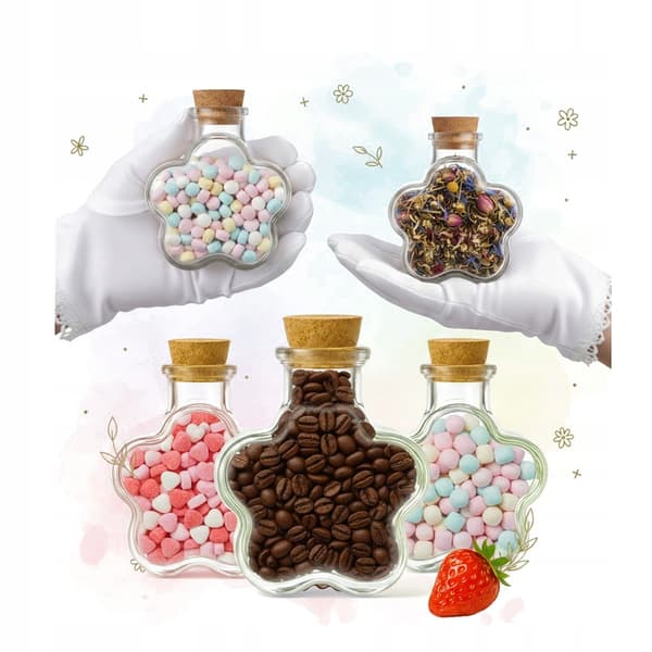 5x Daisy glasburk 150ml flaska present till nattvard dop bröllop