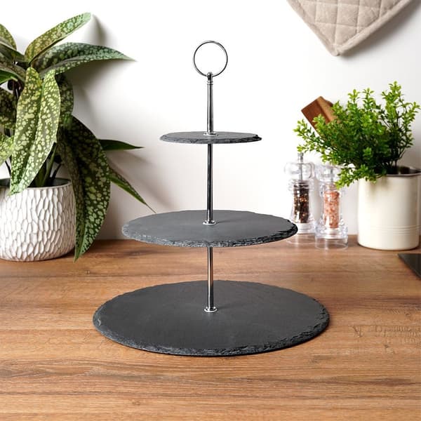 Svart stenfat 3-skikts 31 cm
