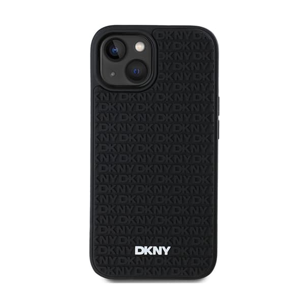 DKNY 3D Rubber Repeat Pattern - iPhone 15 / 14 / 13-skal (svart)