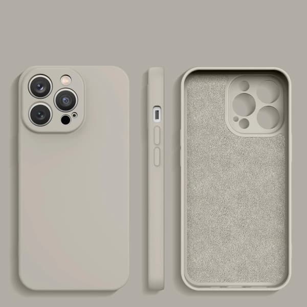 Silikonikuori iPhone 14 Plus -silikonikotelo beige