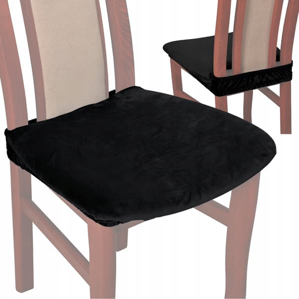 Stolsædebetræk kort velour TESS sort