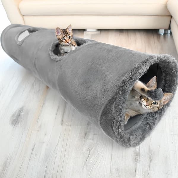 Kattunnel interaktiv 2-i-1-leksak Subway 120x25 cm grå