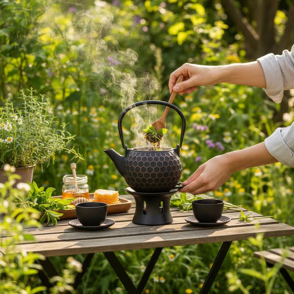 Støbejernskedel Bee 1,2 l teinfuser + tevarmer