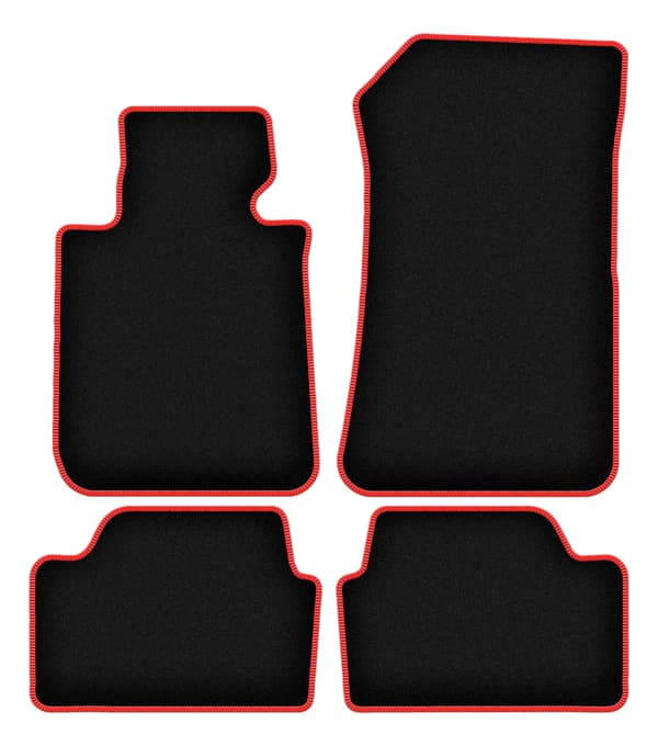 Velourmåtter med rød rand til BMW 1 E87 hatchback (2004-2011)