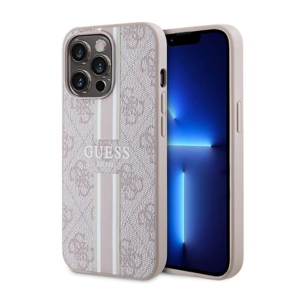 Guess 4G Printed Stripes MagSafe - iPhone 13 Pro cover (lyserød)