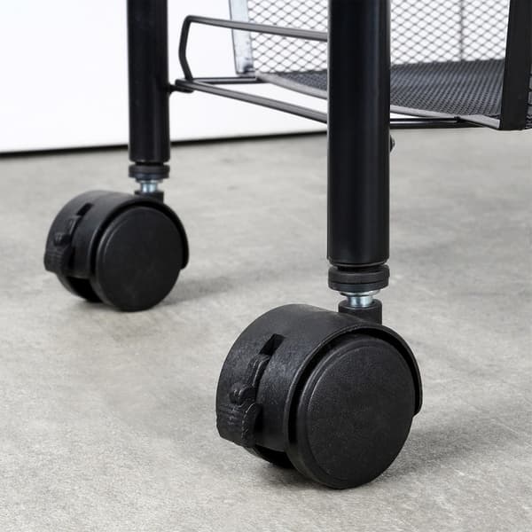 opbevaringsvogn metal sort 4-niveau