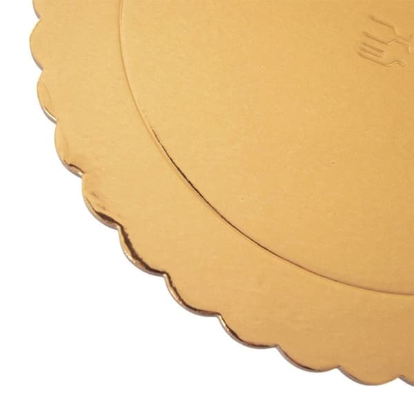 Gylden rund kagebund 30 cm 6 stk.
