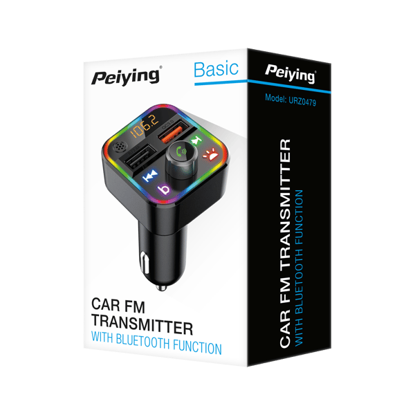 FM-sändare Bluetooth 5.3 2xUSB SD laddare QC Peiying