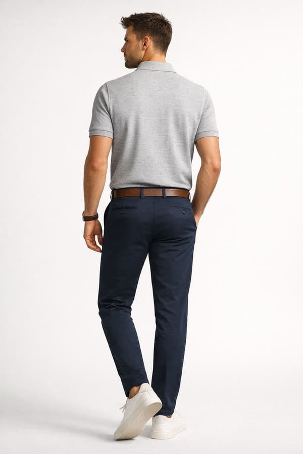 2-pack basic herrtröja med lång ärm marinblått/grått Recea XXL