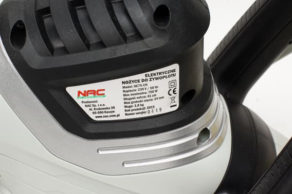 NAC ELEKTRISK HÄCKTRIMMER 750W 61cm 24mm HE75-CH