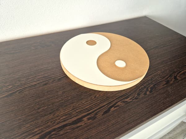Yin Yang MDF cirkel 18 mm 25 cm